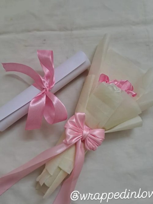 Elegant Scroll Wedding Invitation with Ribbon (Customized)