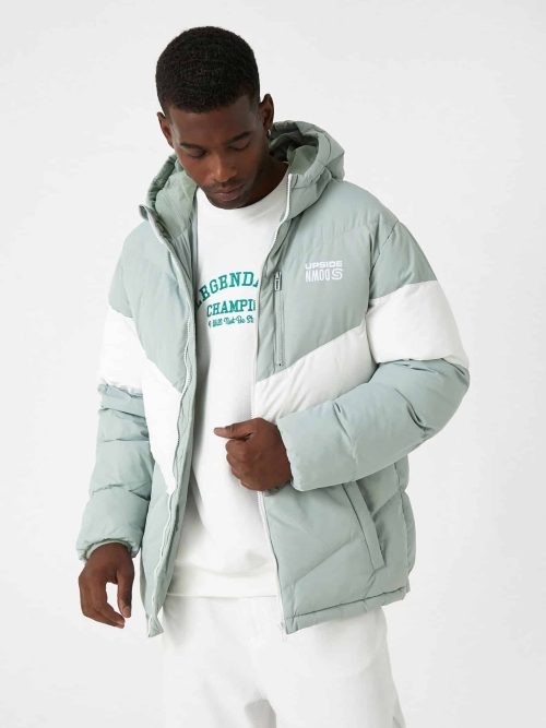 Hooded Inflatable Coat Printed Waterproof